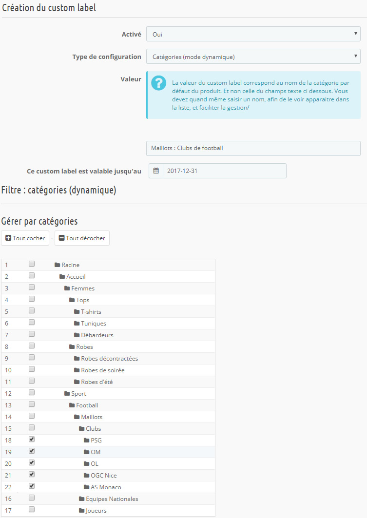 Comment créer des custom labels avancés