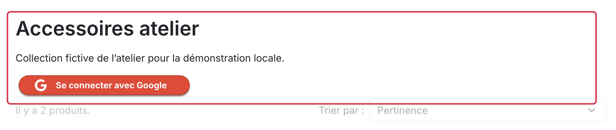 R&eacute;sultat local de la position En dessous sur Accessoires atelier