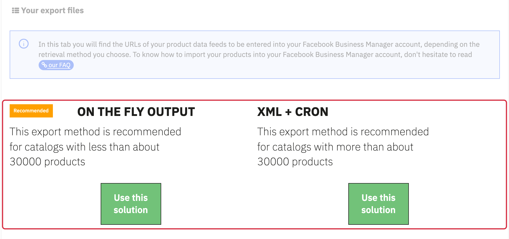 Two generation methods and indicative 30,000-product recommendation
