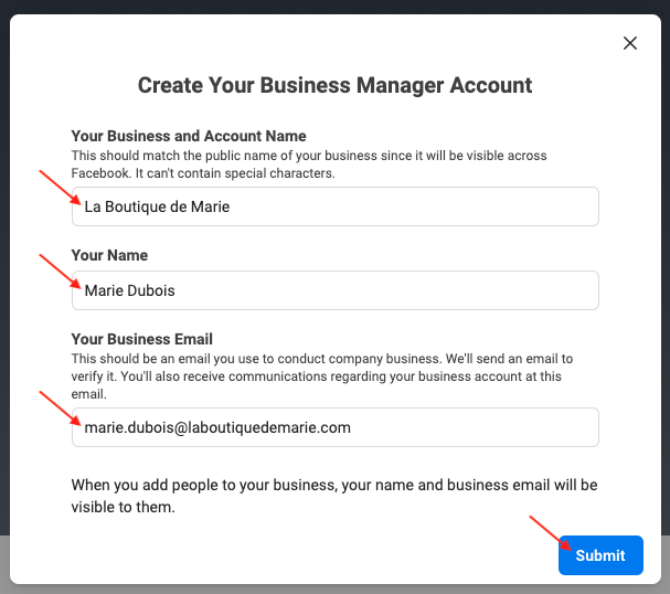 create a business manager