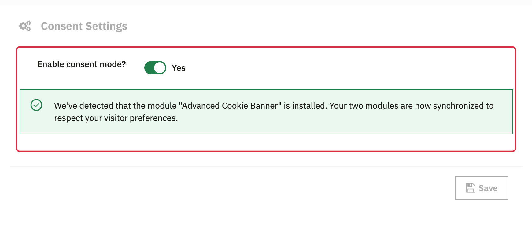 Consent mode: activation and Advanced Cookie Banner detection in ganalyticspro.