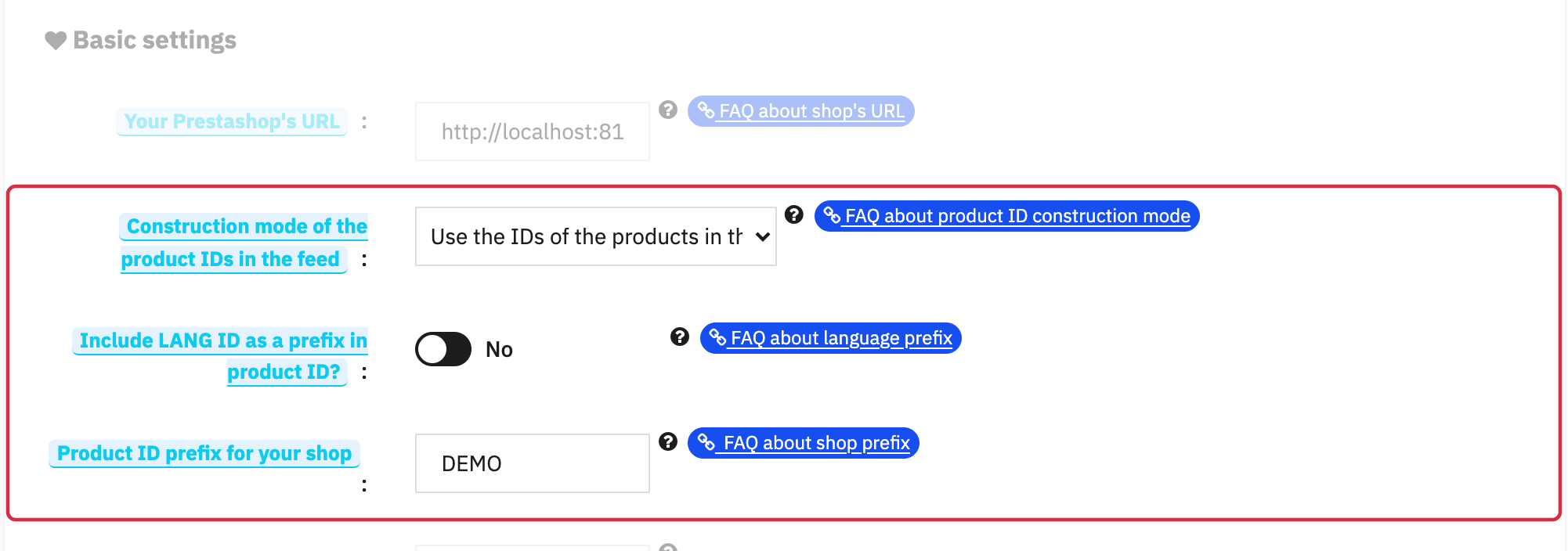 ID mode, disabled LANG prefix and shop prefix