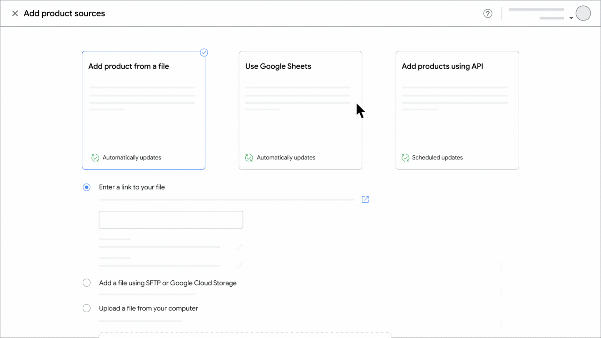 Still frame extracted from Google&rsquo;s official animation: selecting a file and its URL.